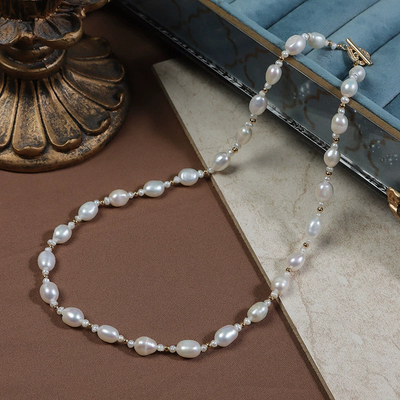 Necklace Freshwater Pearl Copper Alien Shape Baroque Simple Allmatch Light Luxury Design - Image 4