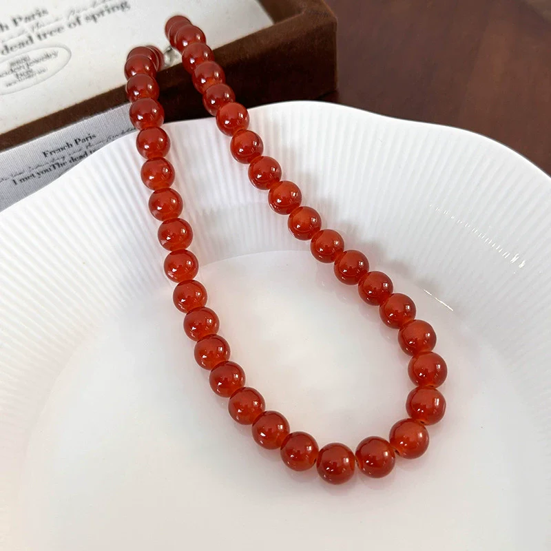 Necklace Glass Glazed Geometric Dyeing Women's Accessories - Image 9
