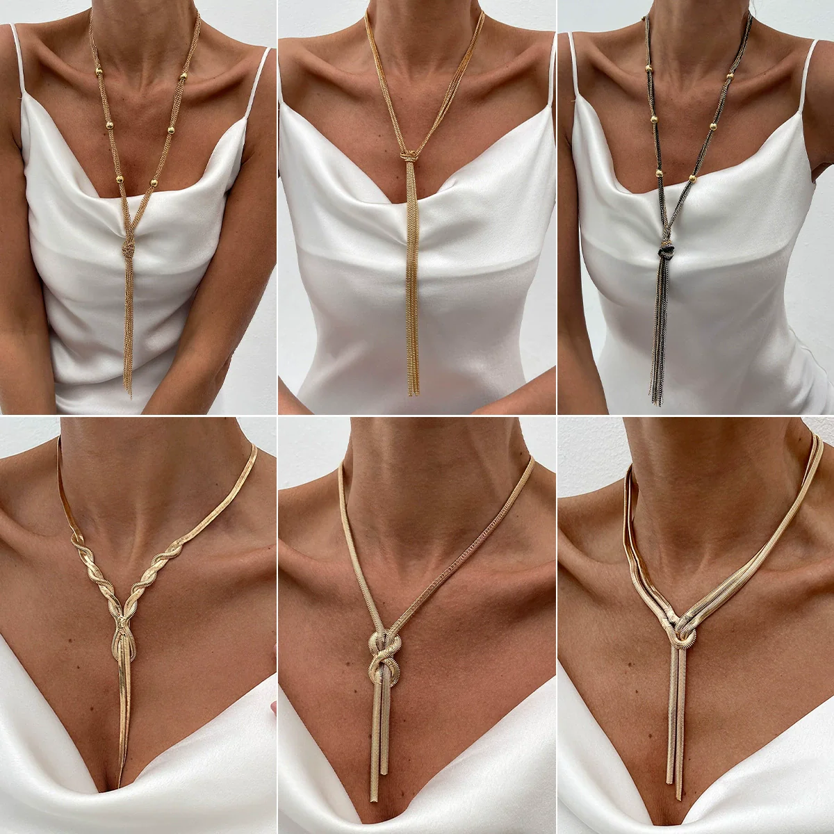 Necklace Hiphop Metallic Snake Bone Chain Geometric Pattern Electroplating Women's