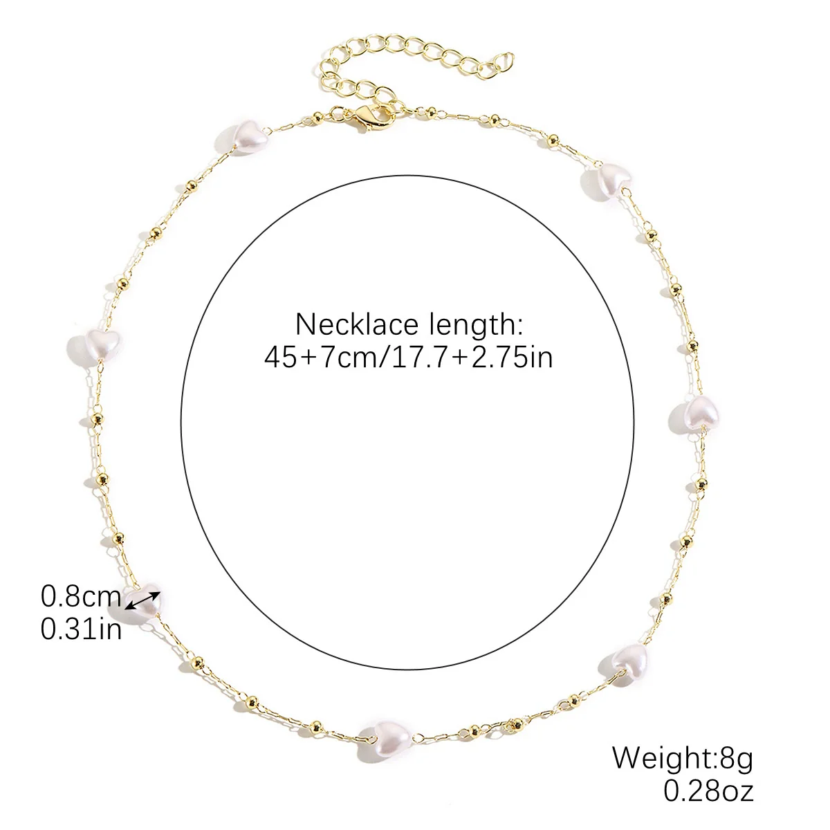 Necklace Imitation Pearl Geometric Simple Electroplating Women's - Image 6
