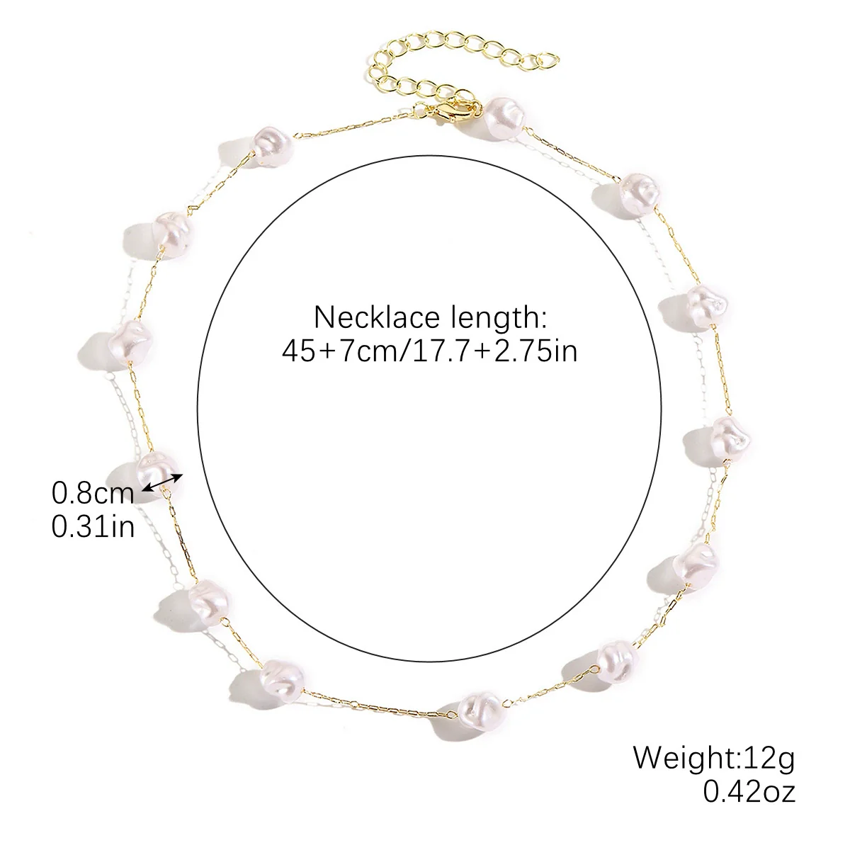 Necklace Imitation Pearl Geometric Simple Electroplating Women's - Image 7
