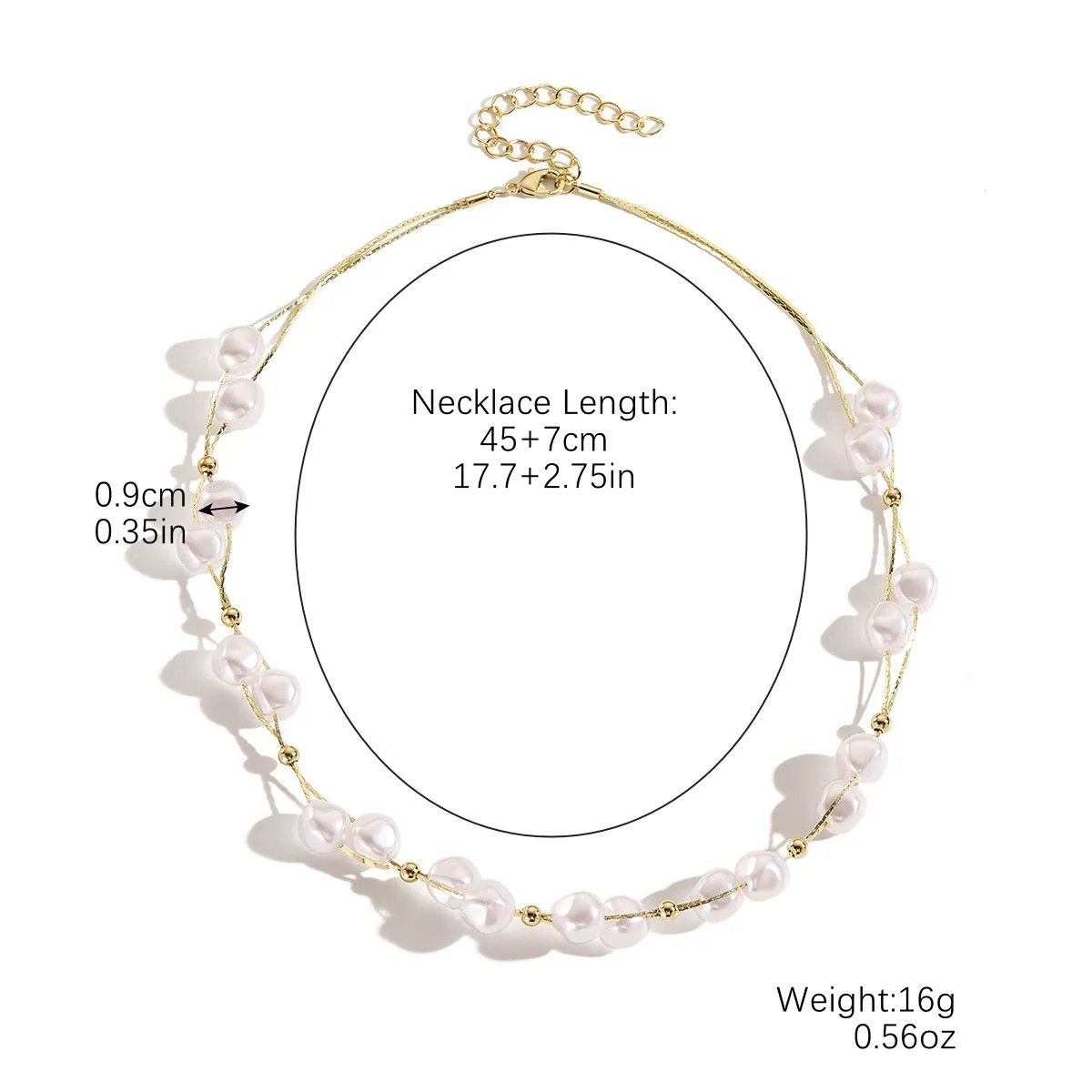 Necklace Imitation Pearl Geometric Simple Electroplating Women's - Image 8