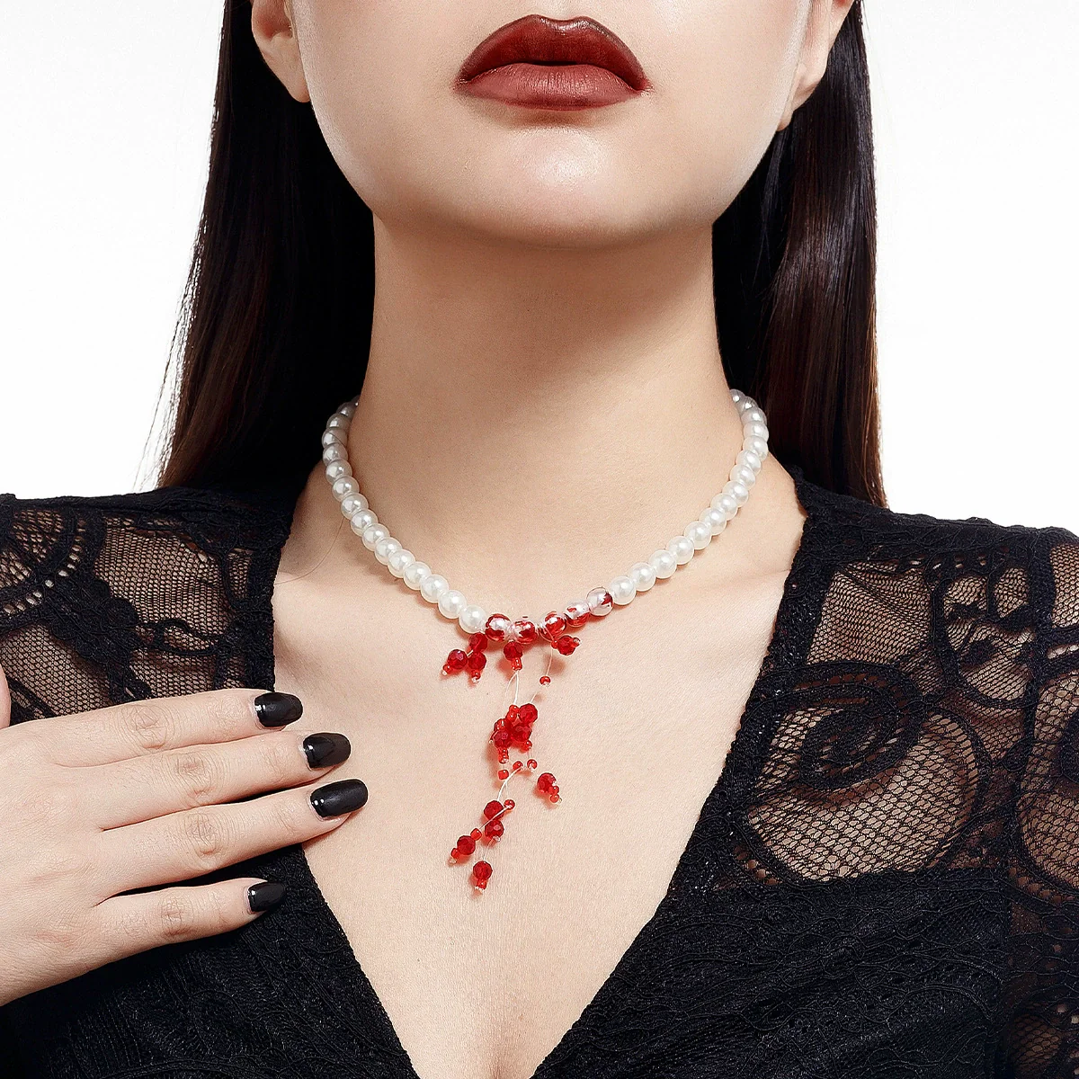 Necklace Imitation Pearls Artificial Crystal Ball Chain Heart Shape Drop Shape Geometric Handmade Sweet Cool - Image 2