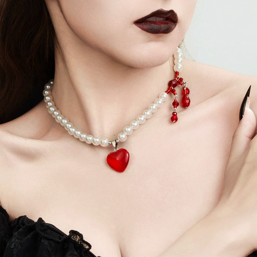 Necklace Imitation Pearls Artificial Crystal Ball Chain Heart Shape Drop Shape Geometric Handmade Sweet Cool - Image 7