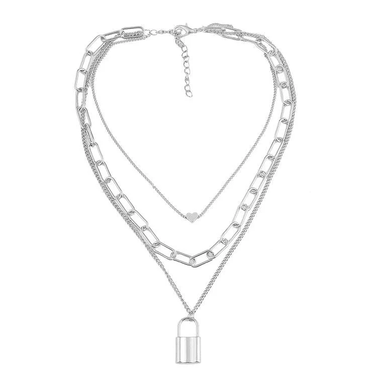 Necklace Jewelry Alloy Heart Electroplated Multi Layer All Match Women - Image 6