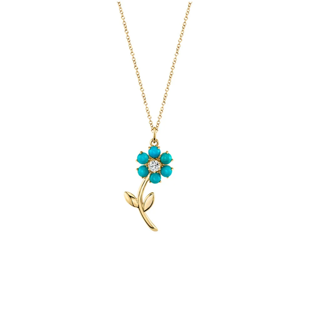 Necklace Jewelry Cute Flower Copper Mixed Gemstone Inlaid Zirconia Female Niche Creative - Image 5