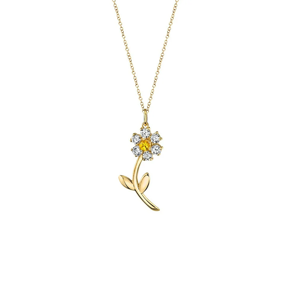 Necklace Jewelry Cute Flower Copper Mixed Gemstone Inlaid Zirconia Female Niche Creative - Image 6