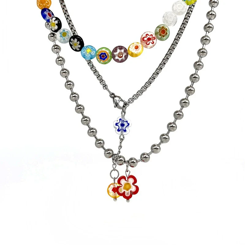 Necklace Jewelry Titanium Steel Geometric Pattern Polished Hiphop Water Wave Chain For Women - Image 4
