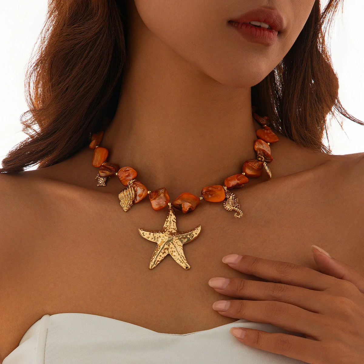 Necklace Jewelry Zinc Alloy Geometric Star Electroplated Shell Starfish Vacation Style Women's - Image 12