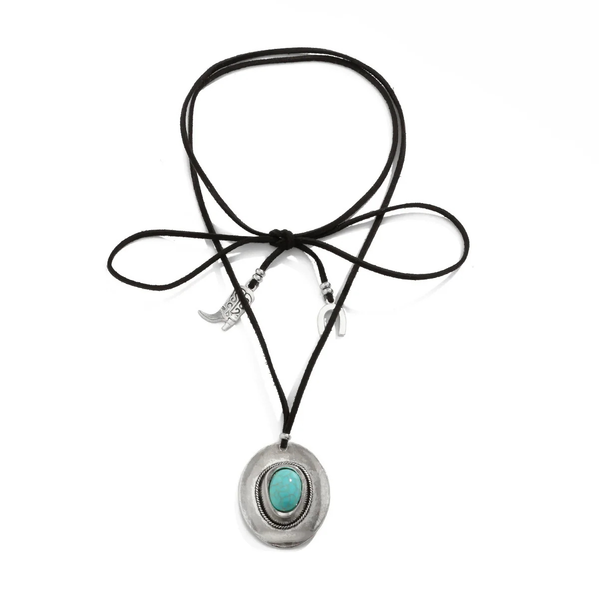 Necklace Metal Alloy Flannel Geometric Retro Style - Image 3
