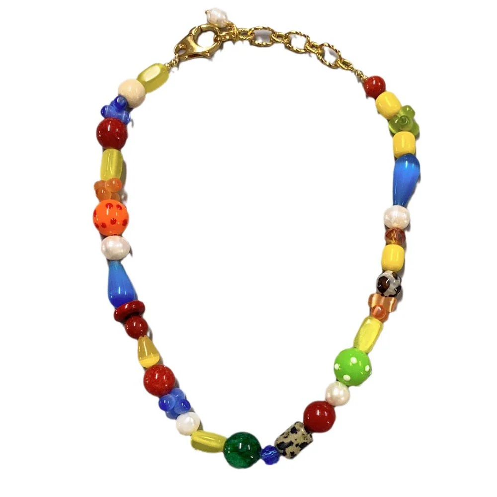 Necklace Natural Pearl Mixed Gemstone Setting Geometric Metal Electroplating Women's - Image 5