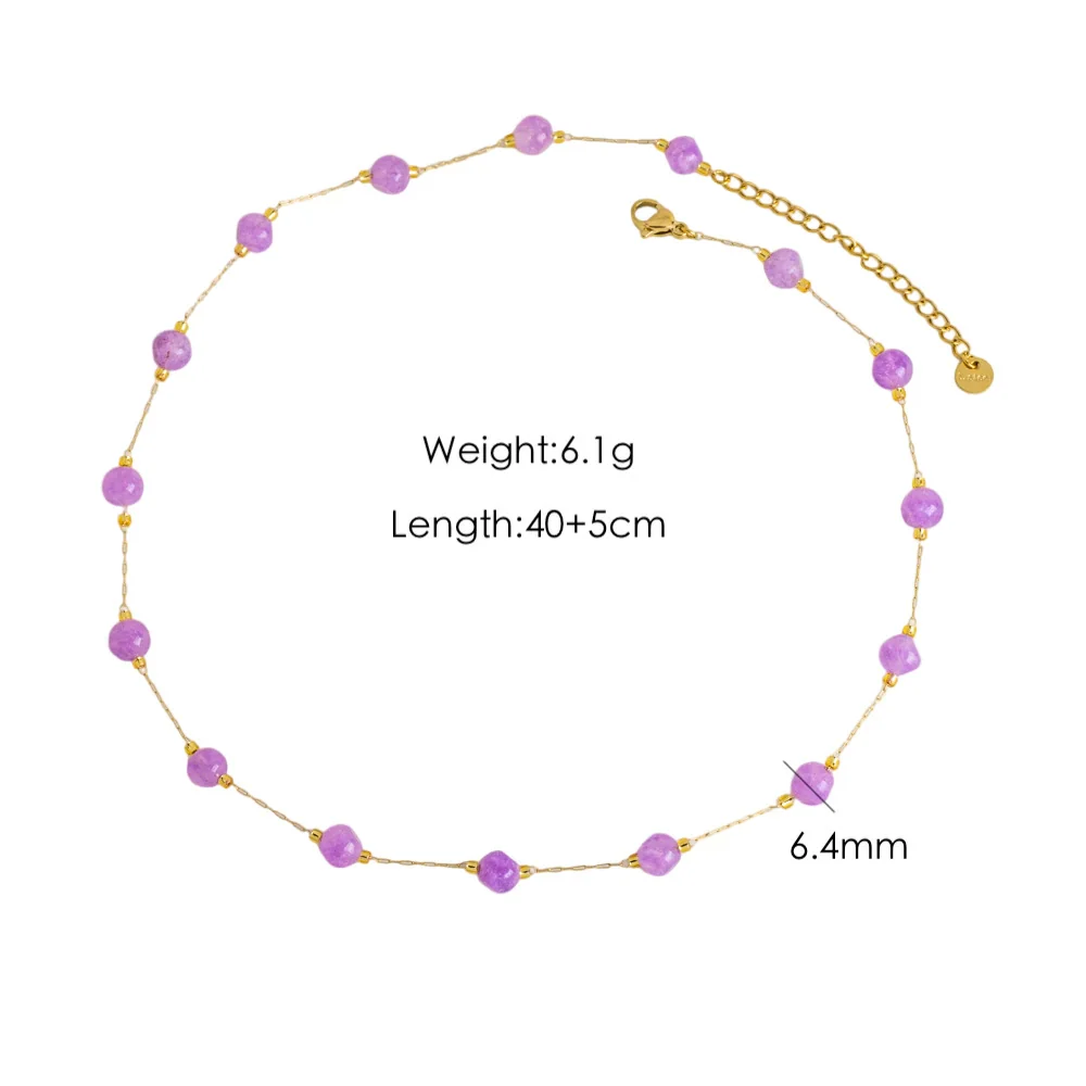Necklace Natural Stone Shell Beaded Geometric Handmade - Image 13