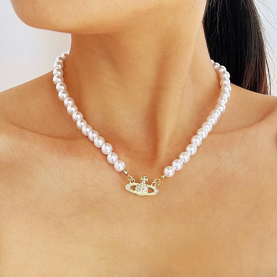 Necklace Pearl Alloy Handmade Star Geometric Styling Pendant Jewelry For Women - Image 2
