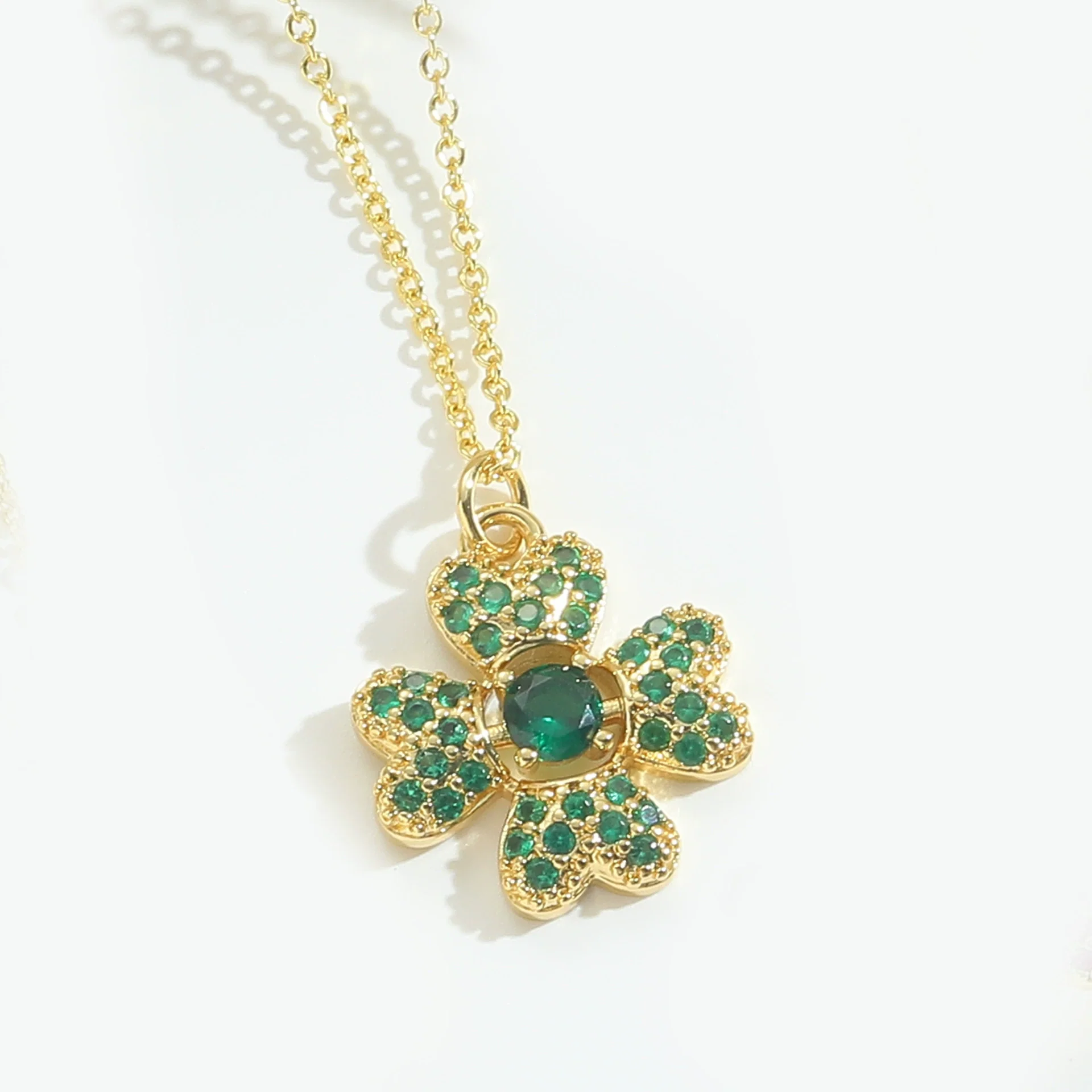 Necklace Pendant Clavicle Chain Women Simple Style Copper Electroplating Fourleaf Clover Star Design - Image 11