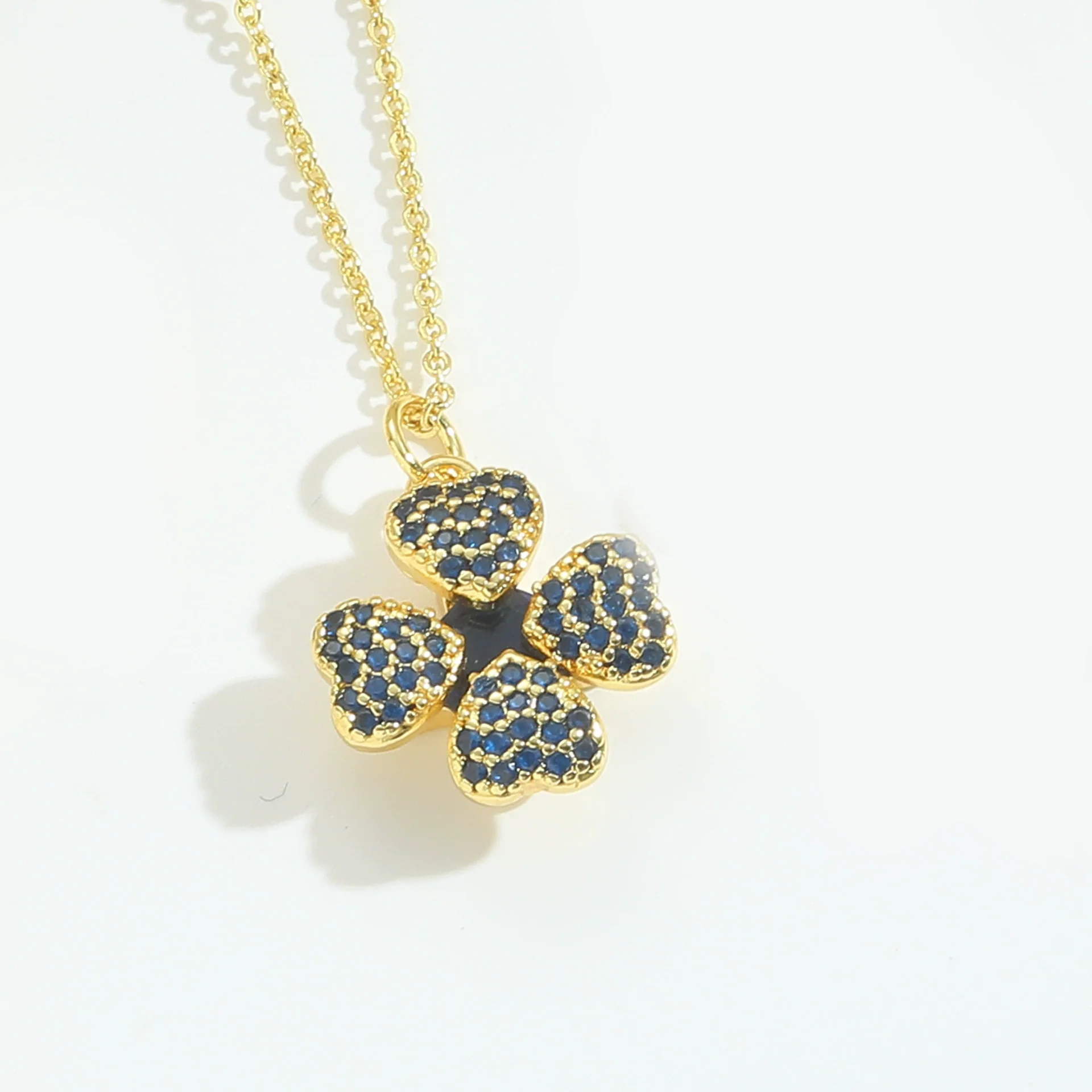 Necklace Pendant Clavicle Chain Women Simple Style Copper Electroplating Fourleaf Clover Star Design - Image 9