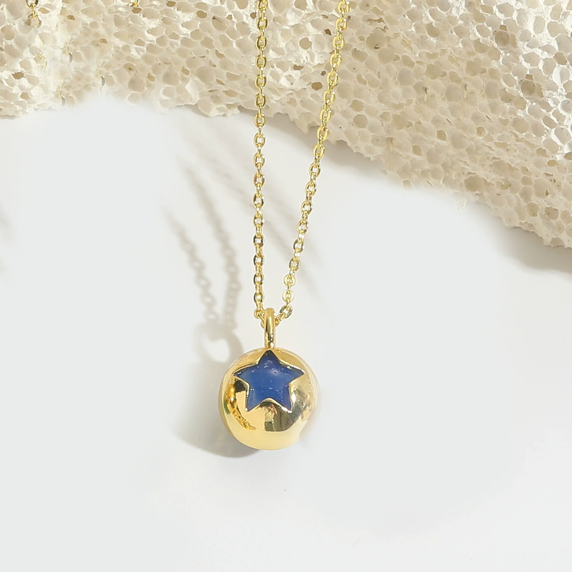 Necklace Pendant Clavicle Chain Women's Simple Geometric Copper Mixed Gemstone Setting Electroplating - Image 11