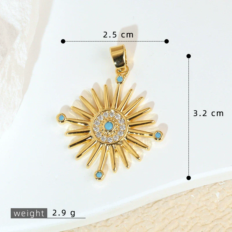 Necklace Pendant Copper Geometric Style Electroplating Twocolor Eightpointed Star - Image 13