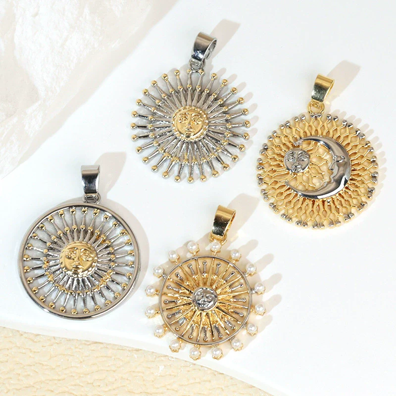 Necklace Pendant Copper Geometric Style Electroplating Twocolor Eightpointed Star - Image 2