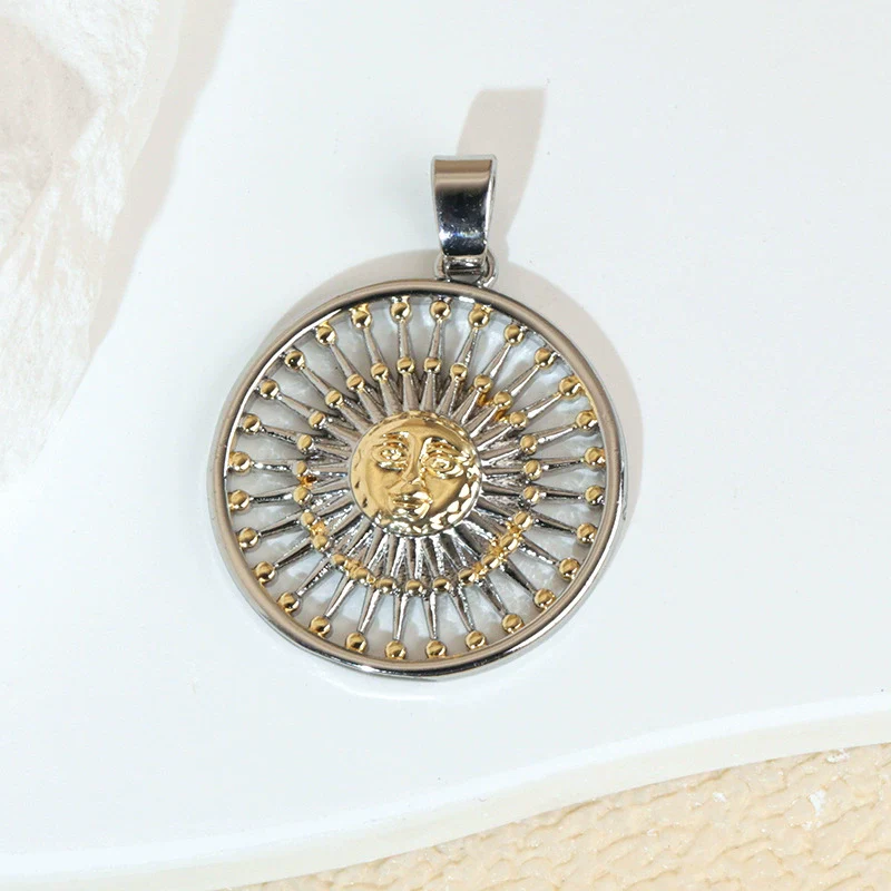 Necklace Pendant Copper Geometric Style Electroplating Twocolor Eightpointed Star - Image 4