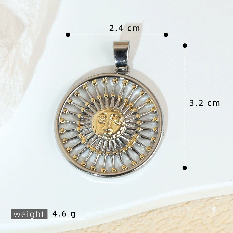 Necklace Pendant Copper Geometric Style Electroplating Twocolor Eightpointed Star - Image 6