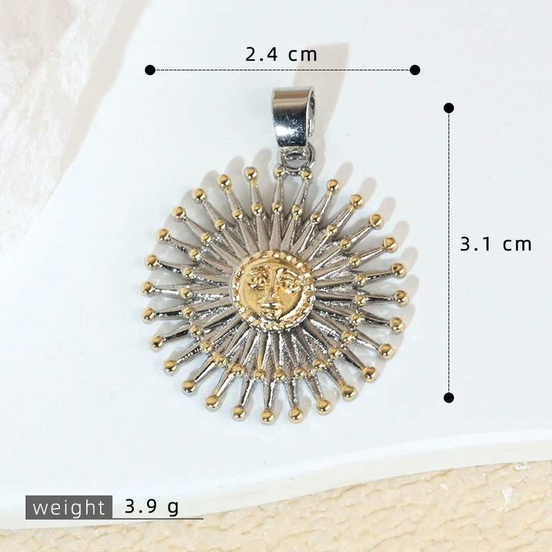 Necklace Pendant Copper Geometric Style Electroplating Twocolor Eightpointed Star - Image 7