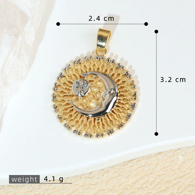 Necklace Pendant Copper Geometric Style Electroplating Twocolor Eightpointed Star - Image 8