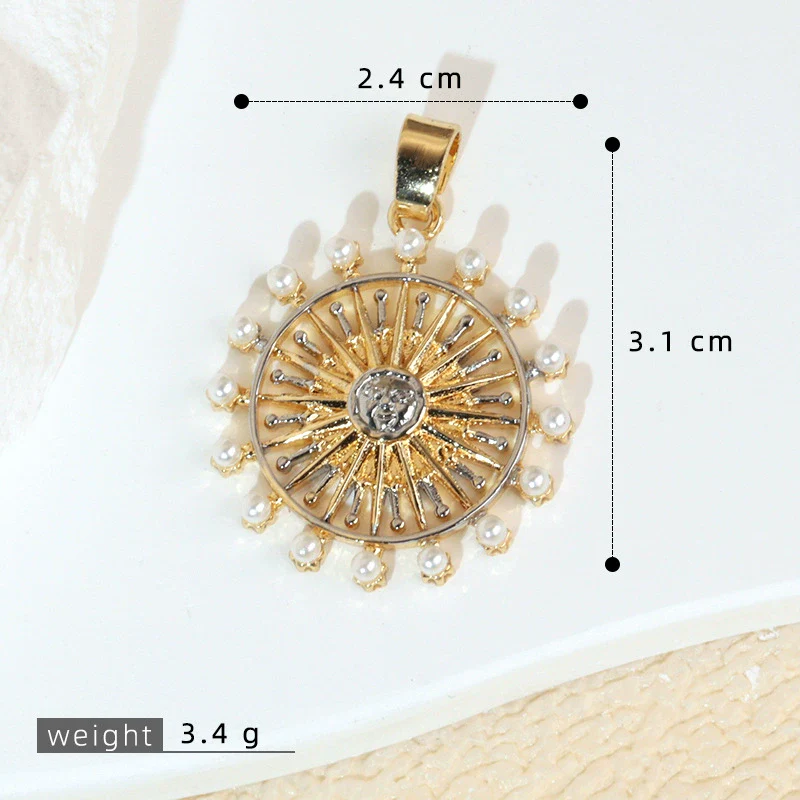 Necklace Pendant Copper Geometric Style Electroplating Twocolor Eightpointed Star - Image 9