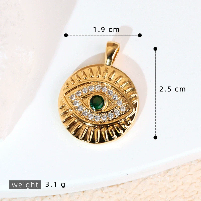Necklace Pendant Copper Plated 18K Gold With Devil's Eye Cartoon Characters Zircon Diy Jewelry Accessories - Image 11