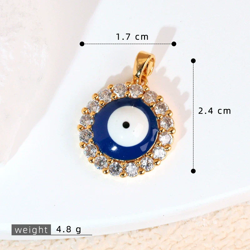 Necklace Pendant Copper Plated 18K Gold With Devil's Eye Cartoon Characters Zircon Diy Jewelry Accessories - Image 13