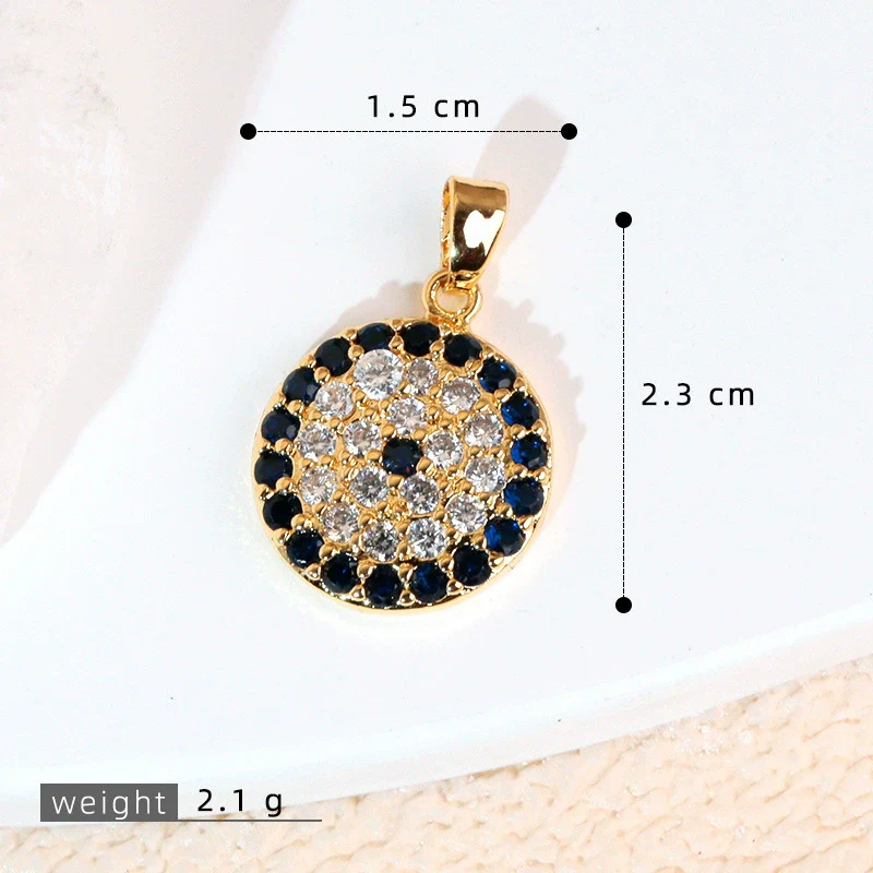 Necklace Pendant Copper Plated 18K Gold With Devil's Eye Cartoon Characters Zircon Diy Jewelry Accessories - Image 14