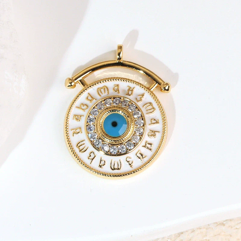 Necklace Pendant Copper Plated 18K Gold With Devil's Eye Cartoon Characters Zircon Diy Jewelry Accessories - Image 4