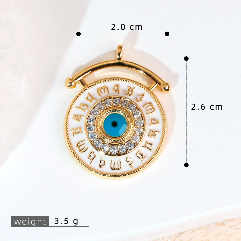 Necklace Pendant Copper Plated 18K Gold With Devil's Eye Cartoon Characters Zircon Diy Jewelry Accessories - Image 6