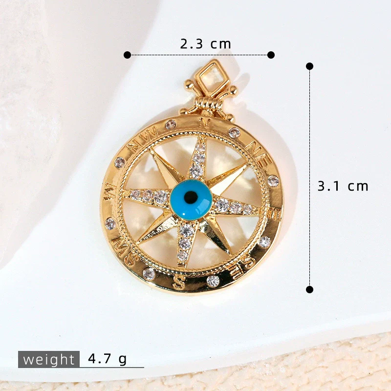 Necklace Pendant Copper Plated 18K Gold With Devil's Eye Cartoon Characters Zircon Diy Jewelry Accessories - Image 7