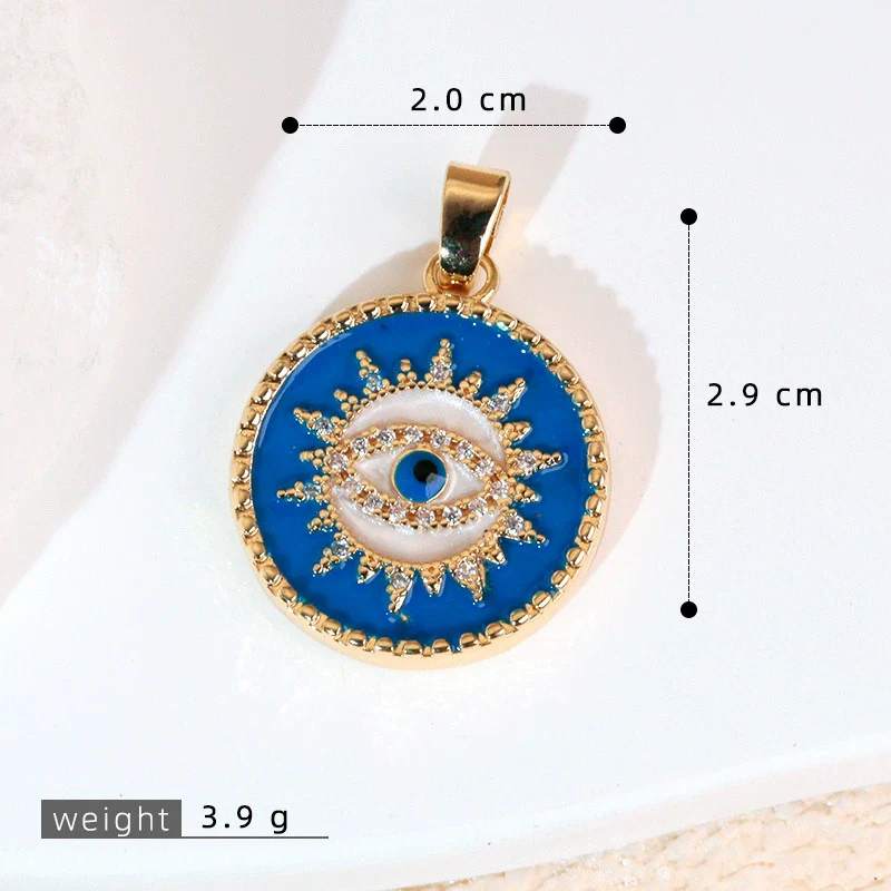 Necklace Pendant Copper Plated 18K Gold With Devil's Eye Cartoon Characters Zircon Diy Jewelry Accessories - Image 8