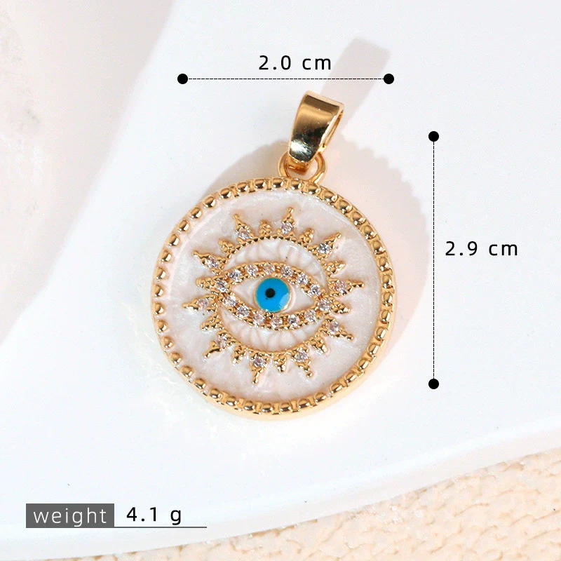 Necklace Pendant Copper Plated 18K Gold With Devil's Eye Cartoon Characters Zircon Diy Jewelry Accessories - Image 9