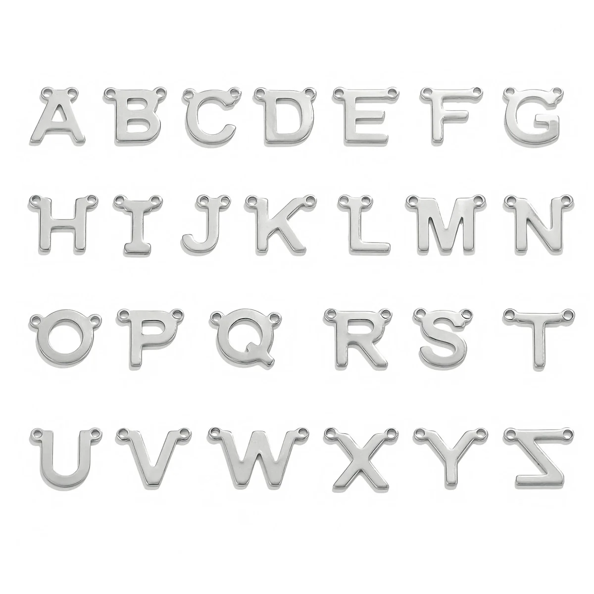 Necklace Pendant Stainless Steel 18K Gold Plated Electroplated Mini Letter Double Hole Jewelry Accessories - Image 5