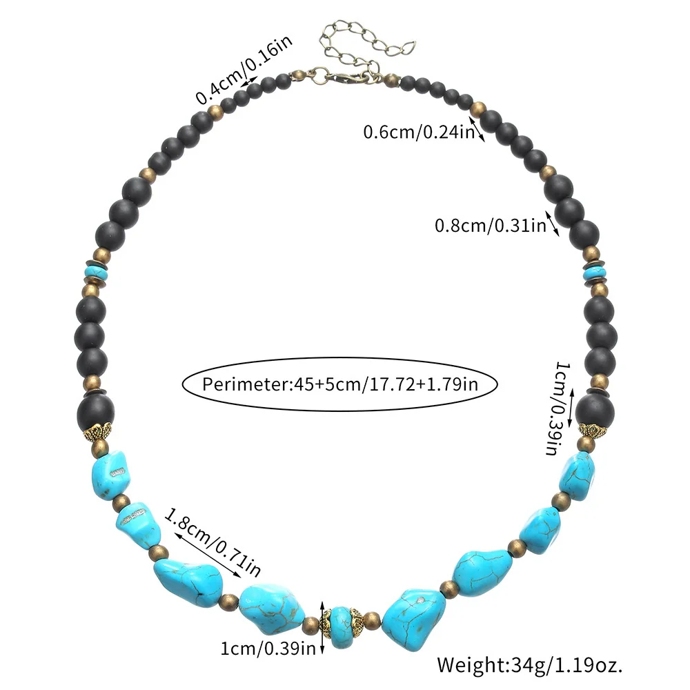 Necklace Pine Stone Alloy Geometric Handmade Punk Hip Hop Style - Image 2