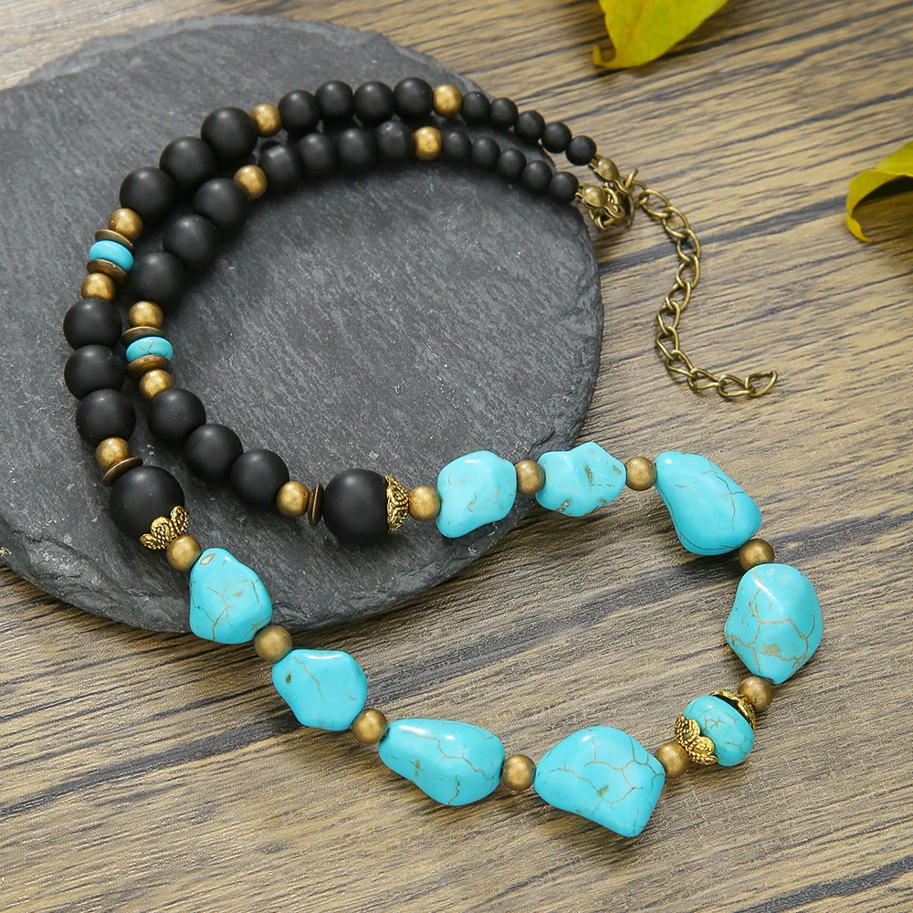 Necklace Pine Stone Alloy Geometric Handmade Punk Hip Hop Style - Image 4