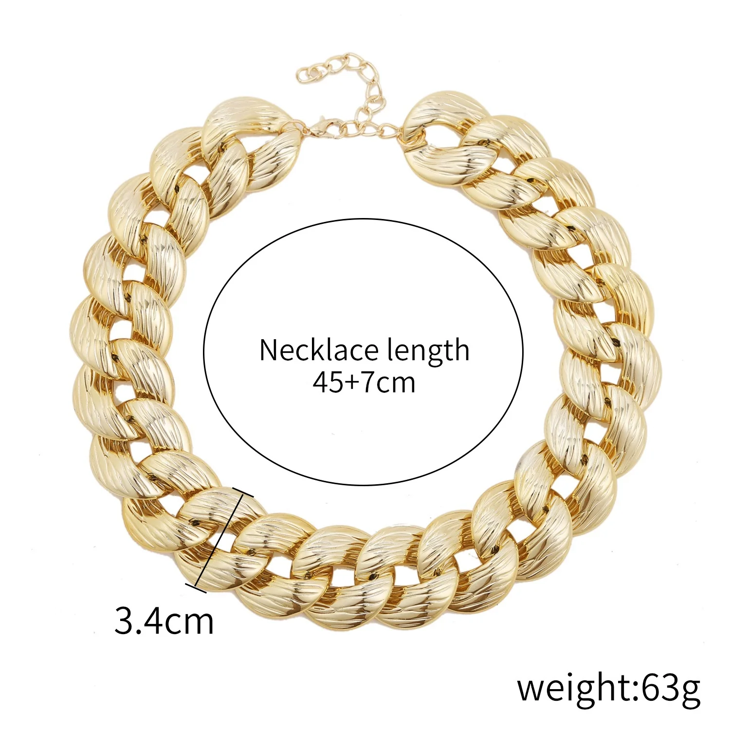 Necklace Plastic Resin Geometric Hiphop Retro Exaggerated Bamboo Chain Choker For Women - Image 10