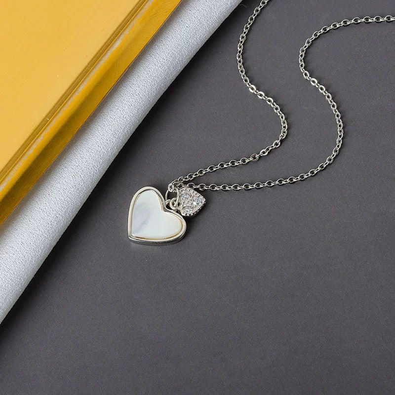 Necklace S925 Sterling Silver Love Cross Chain Mixed Gem Inlay Electroplating Design - Image 6