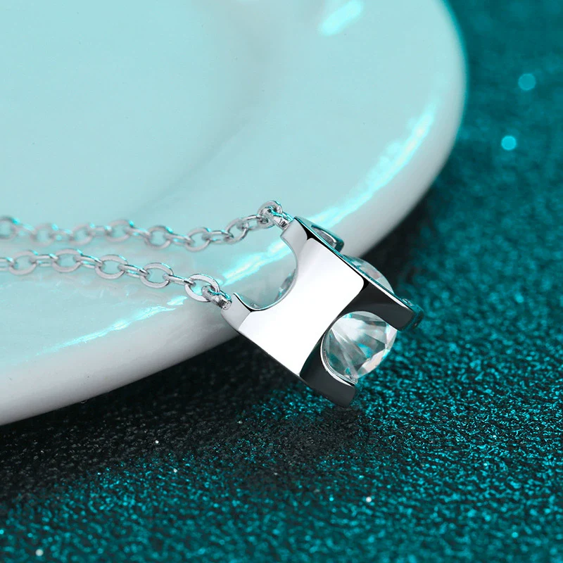 Necklace S925 Sterling Silver Pt950 Gold Moissanite Cow Head Geometric Electroplating Cross Flower Chain - Image 3