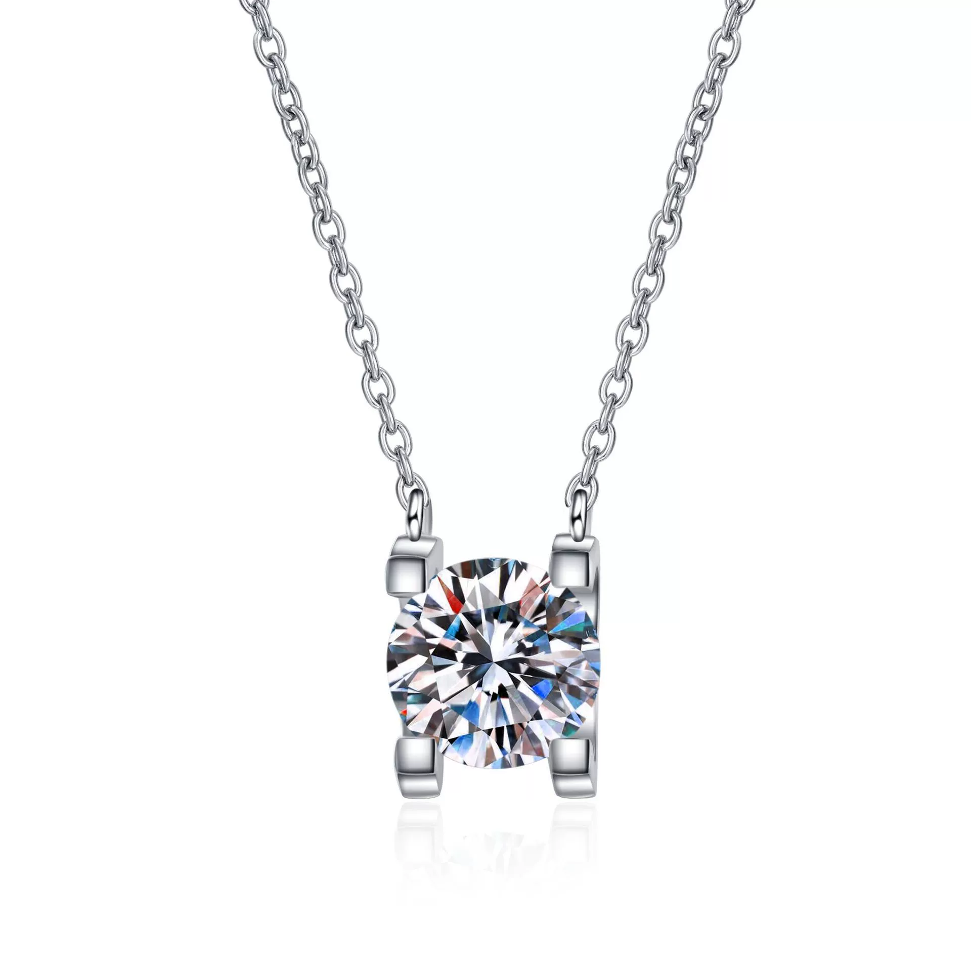 Necklace S925 Sterling Silver Pt950 Gold Moissanite Cow Head Geometric Electroplating Cross Flower Chain - Image 5