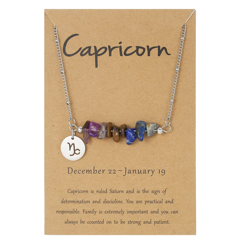 Necklace Stainless Steel Alloy Gravel Geometric Constellation Pendant O Word Chain - Image 12