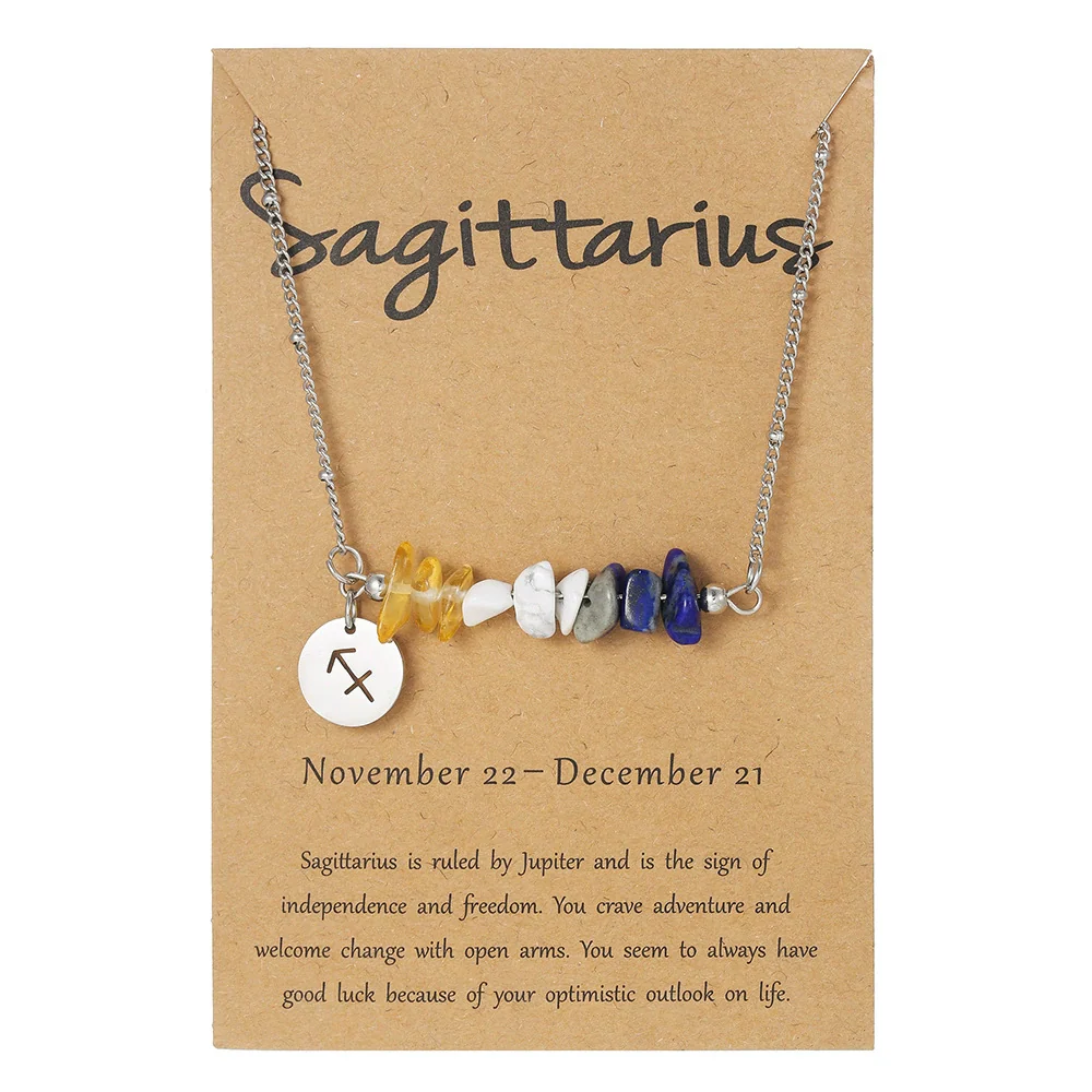 Necklace Stainless Steel Alloy Gravel Geometric Constellation Pendant O Word Chain - Image 16