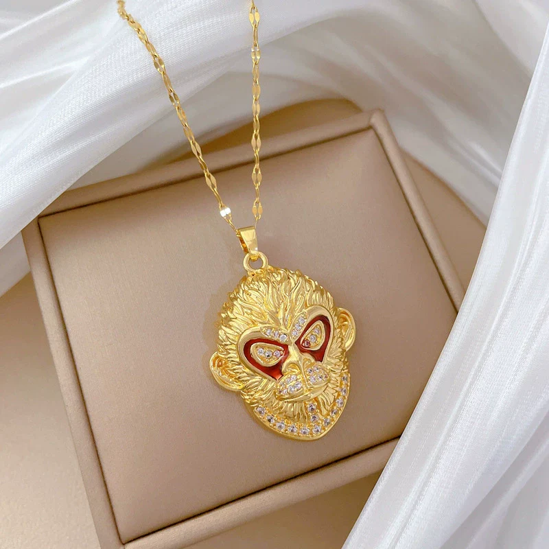 Necklace Stainless Steel Copper Geometric Cartoon Style - Image 3