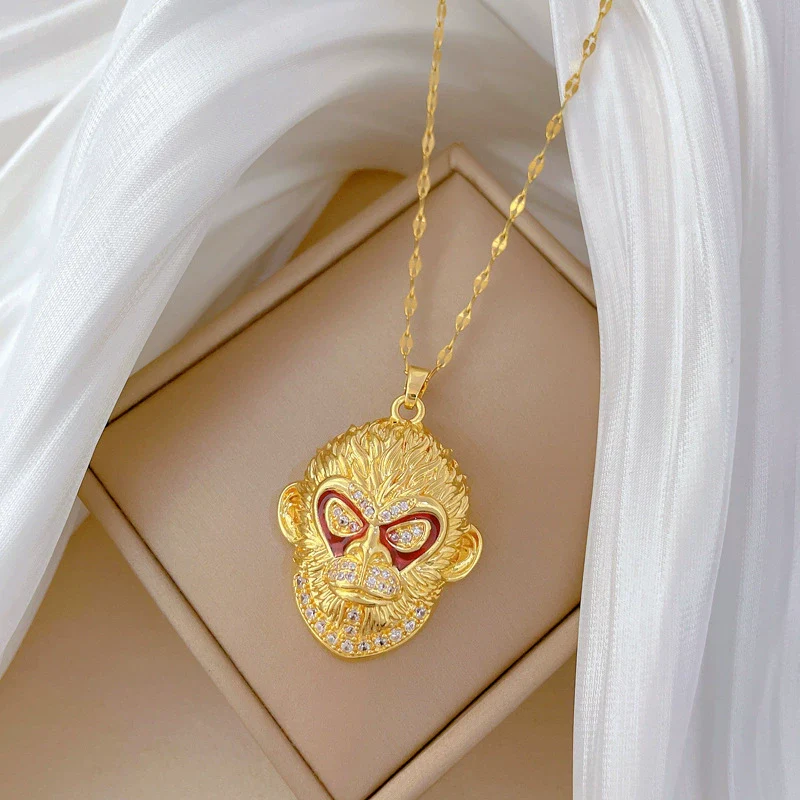 Necklace Stainless Steel Copper Geometric Cartoon Style - Image 4