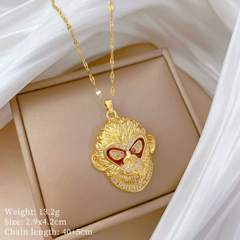 Necklace Stainless Steel Copper Geometric Cartoon Style - Image 6
