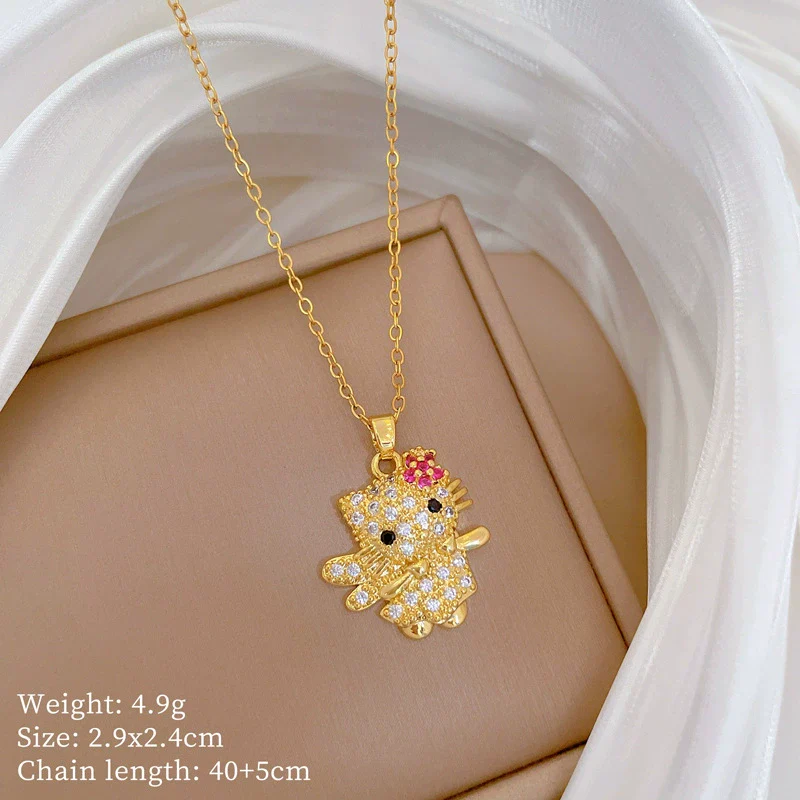 Necklace Stainless Steel Copper Geometric Cartoon Style - Image 6