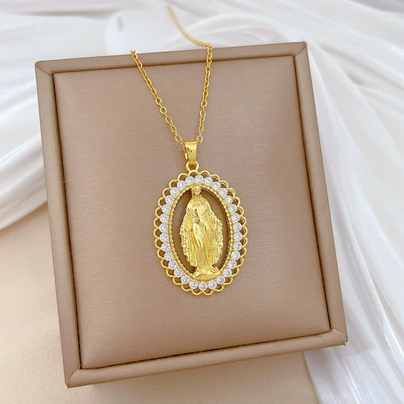 Necklace Stainless Steel Copper Geometric Egg Shaped Cartoon Minimalist - Image 4