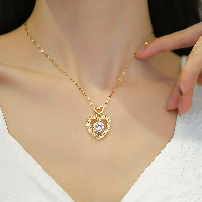 Necklace Stainless Steel Copper Geometric Electroplating Female - Image 2